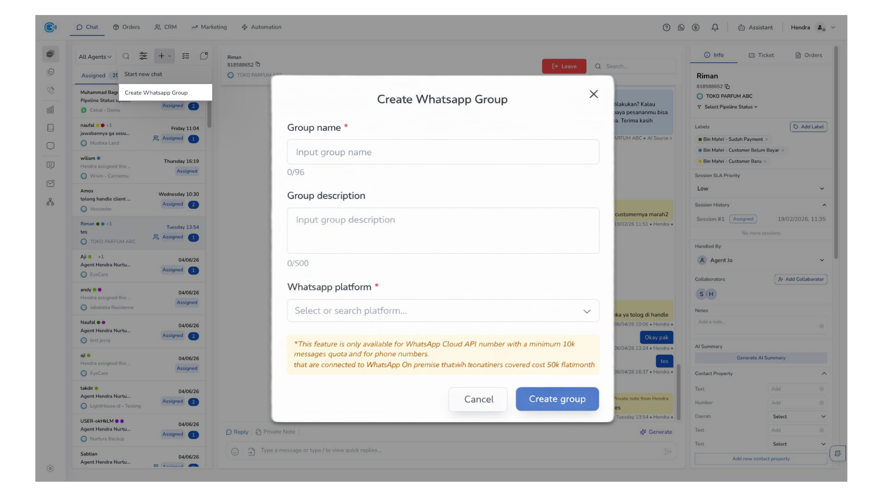 Create WhatsApp Group