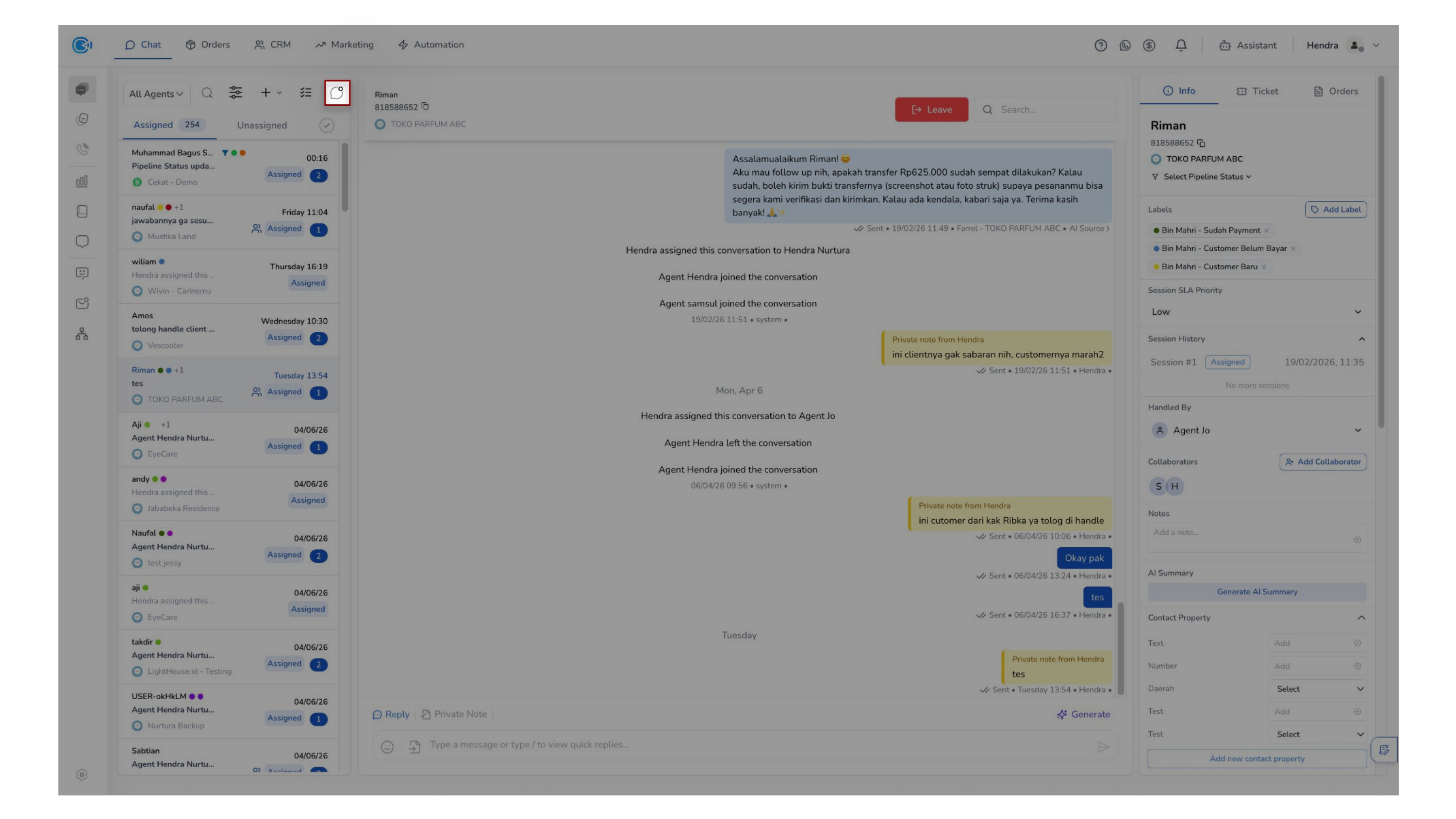 Unread Chat