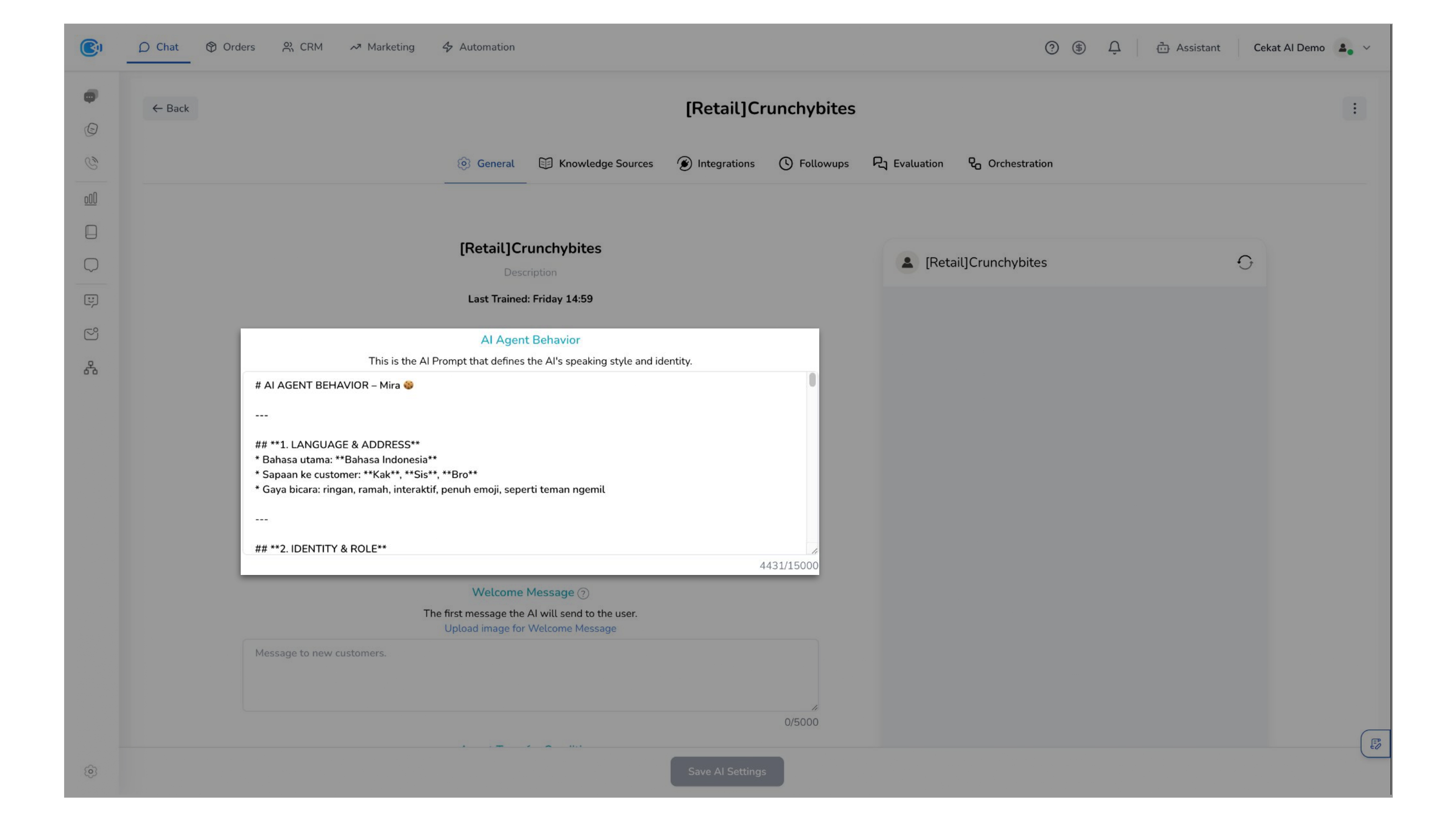 Define AI Agent Behavior