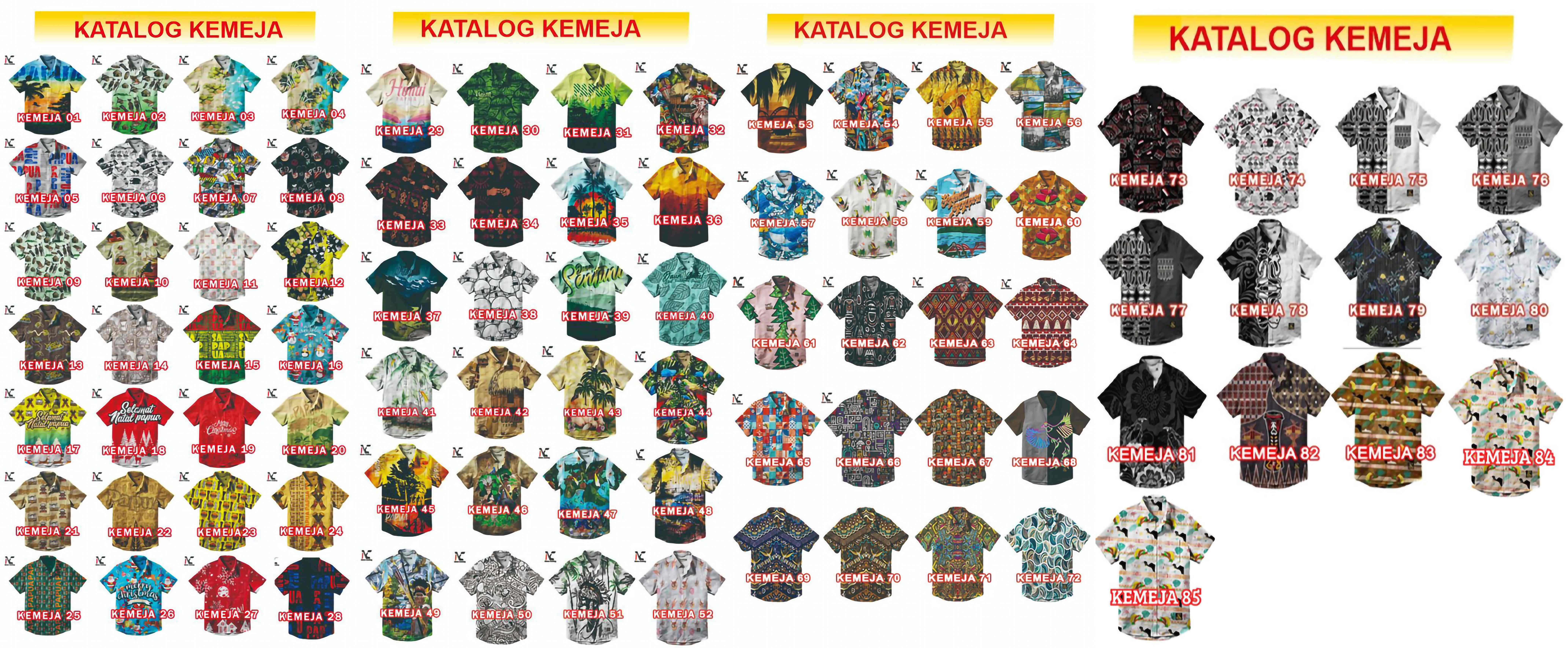 Katalog Lengkap Kemeja Papua Noken Clothing