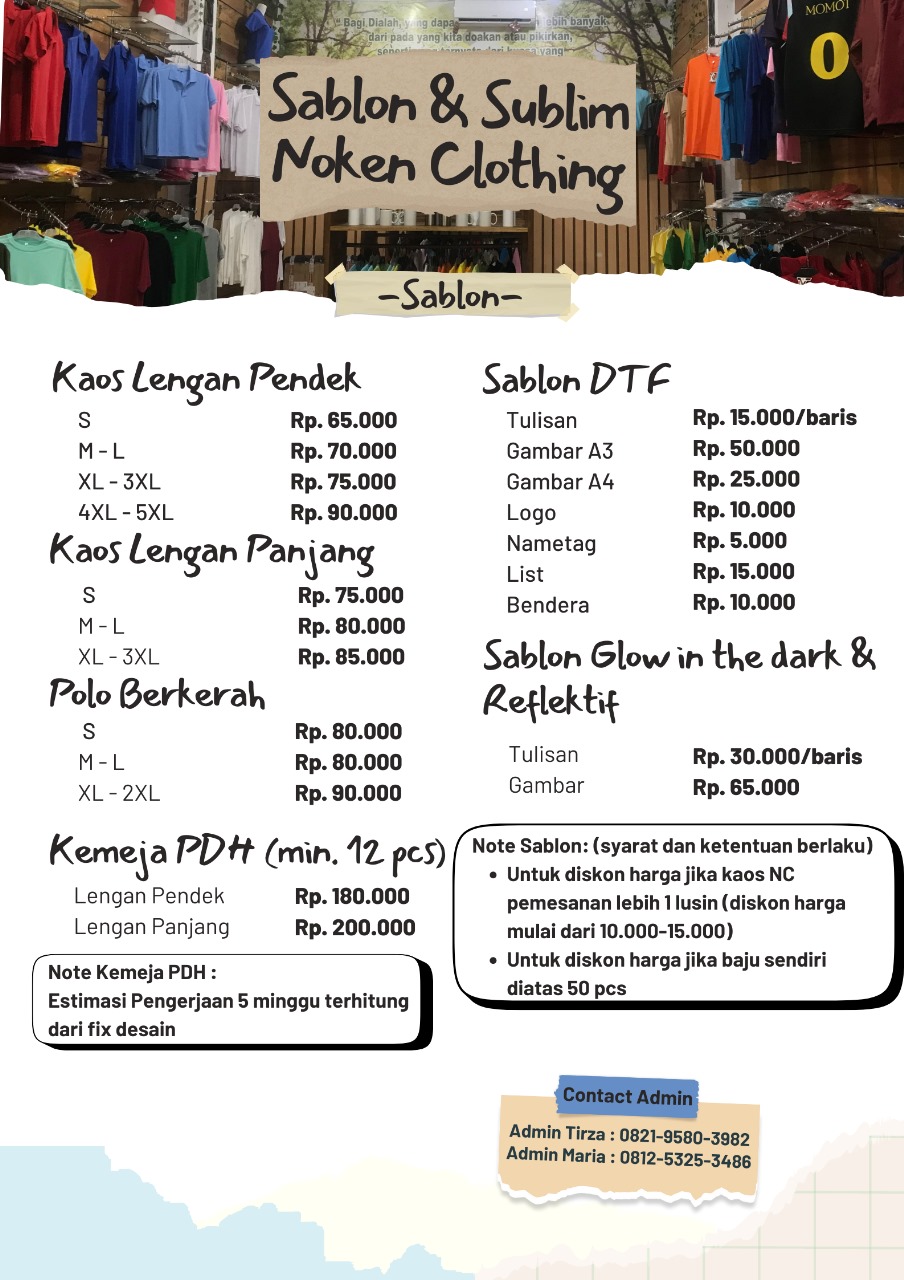 Sablon dan kaos Noken